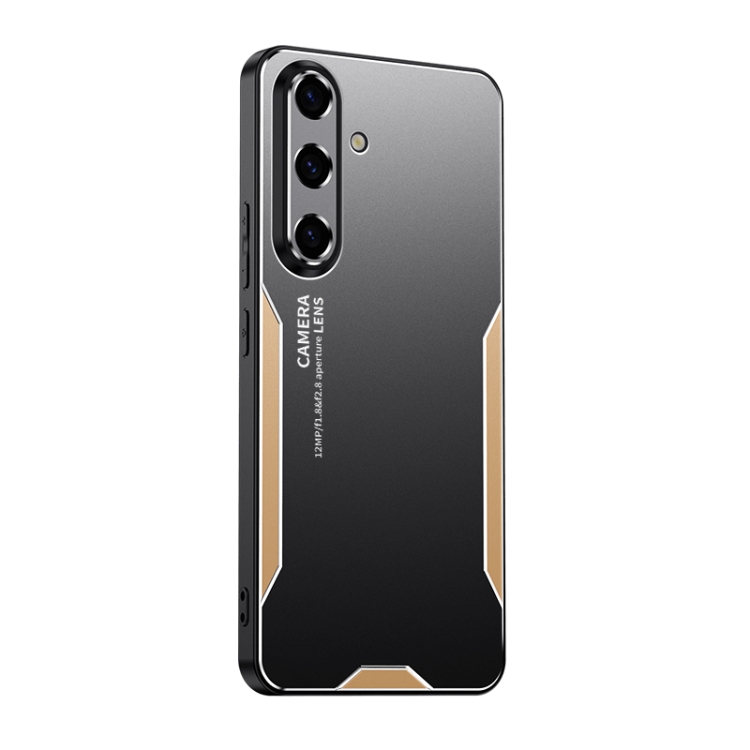 

For Samsung Galaxy S24 FE 5G Blade Series TPU Hybrid Metal Phone Case(Gold)