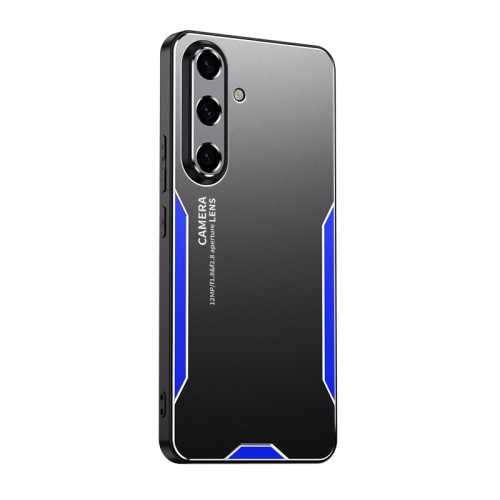 

For Samsung Galaxy S25 5G Blade Series TPU Hybrid Metal Phone Case(Blue)