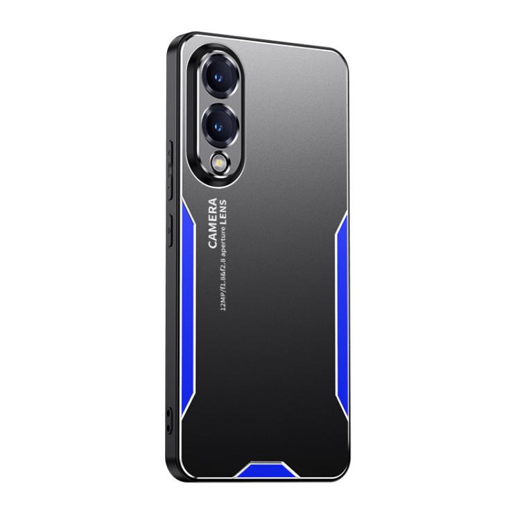 

For Samsung Galaxy S25 Edge 5G Blade Series TPU Hybrid Metal Phone Case(Blue)