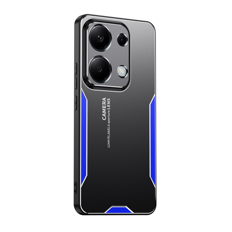

For Xiaomi Redmi Note 13 Pro 4G Blade Series TPU Hybrid Metal Phone Case(Blue)