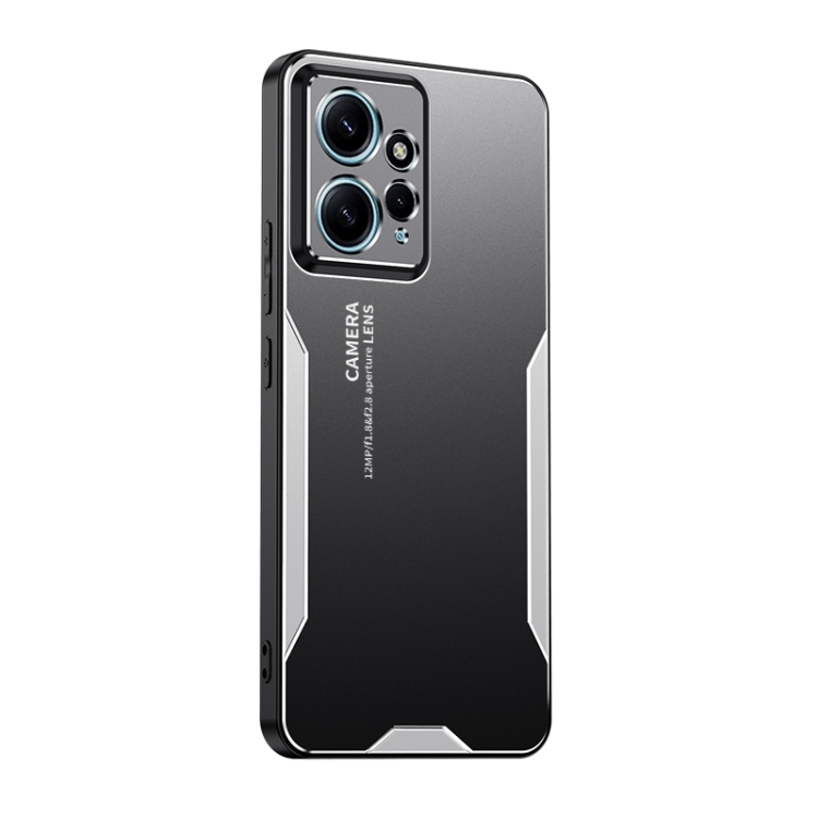 

For Redmi Note 12 4G Global Blade Series TPU Hybrid Metal Phone Case(Silver)