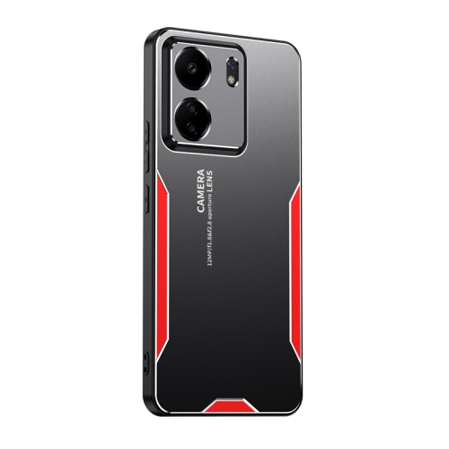 

For Xiaomi Redmi 13C Blade Series TPU Hybrid Metal Phone Case(Red)