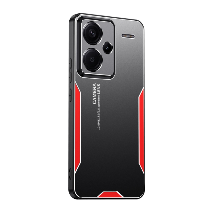 

For Xiaomi Redmi Note 13 Pro+ Blade Series TPU Hybrid Metal Phone Case(Red)