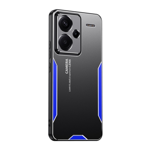 

For Xiaomi Redmi Note 13 Pro+ Blade Series TPU Hybrid Metal Phone Case(Blue)