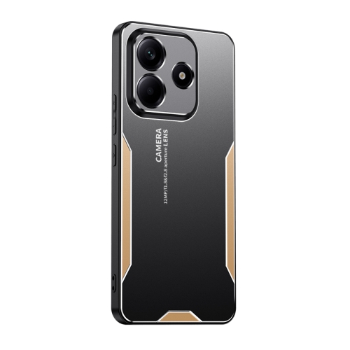 

For Xiaomi Redmi Note 14 5G Blade Series TPU Hybrid Metal Phone Case(Gold)