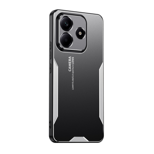 

For Xiaomi Redmi Note 14 5G Blade Series TPU Hybrid Metal Phone Case(Silver)