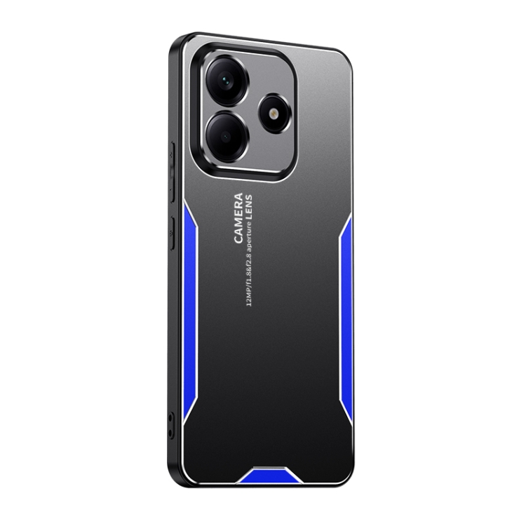 

For Xiaomi Redmi Note 14 5G Blade Series TPU Hybrid Metal Phone Case(Blue)