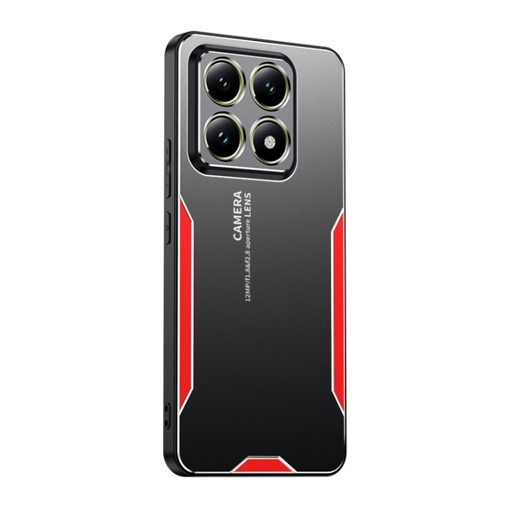 

For Xiaomi 14T Pro Blade Series TPU Hybrid Metal Phone Case(Red)