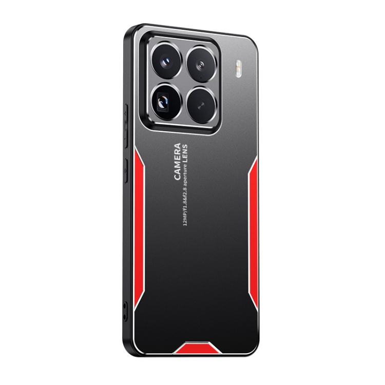 

For Xiaomi 15 Pro Blade Series TPU Hybrid Metal Phone Case(Red)