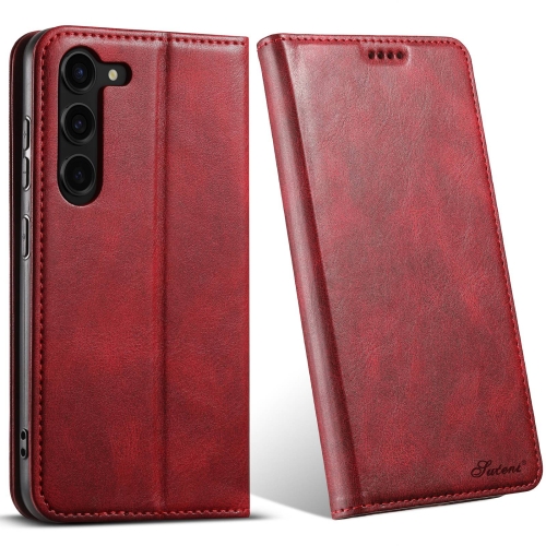 

For Samsung Galaxy S22+ 5G Suteni J02 Oil Wax Wallet Leather Phone Case(Red)