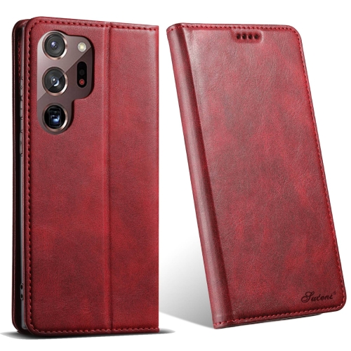 

For Samsung Galaxy Note20 Ultra Suteni J02 Oil Wax Wallet Leather Phone Case(Red)