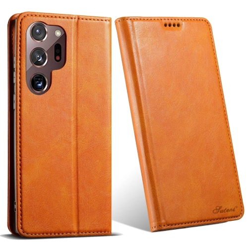 

For Samsung Galaxy Note20 Ultra Suteni J02 Oil Wax Wallet Leather Phone Case(Khaki)