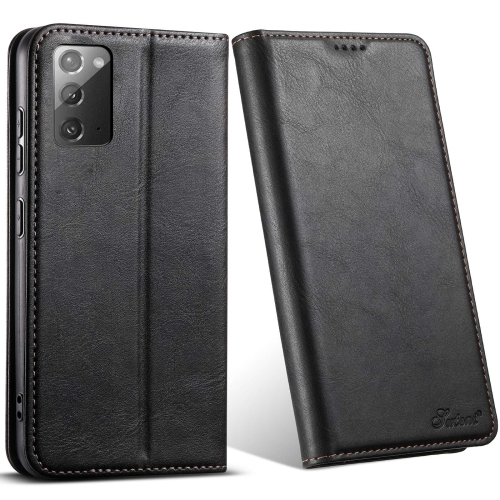 

For Samsung Galaxy Note20 Suteni J02 Oil Wax Wallet Leather Phone Case(Black)