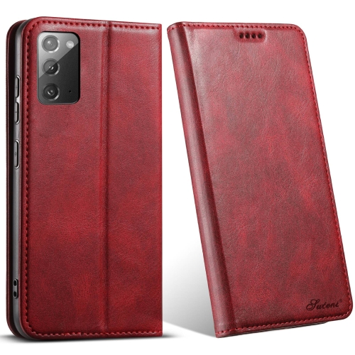 

For Samsung Galaxy Note20 Suteni J02 Oil Wax Wallet Leather Phone Case(Red)