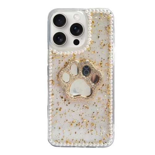 

For iPhone 15 Pro Cat Claw Mirror TPU Phone Case(Gold)