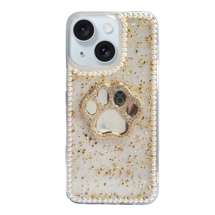 

For iPhone 15 Cat Claw Mirror TPU Phone Case(Gold)