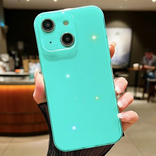 

For iPhone 14 Plus Jelly Glitter Solid Color TPU Phone Case(Green)
