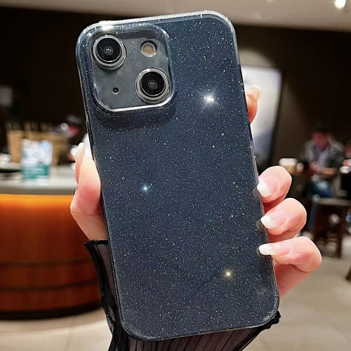 

For iPhone 15 Plus Jelly Glitter Solid Color TPU Phone Case(Black)