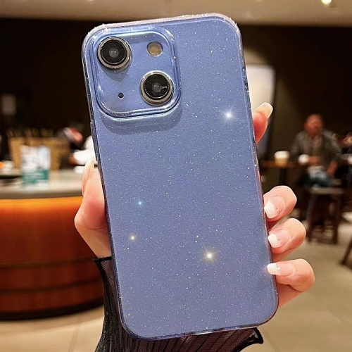 

For iPhone 15 Plus Jelly Glitter Solid Color TPU Phone Case(Blue)