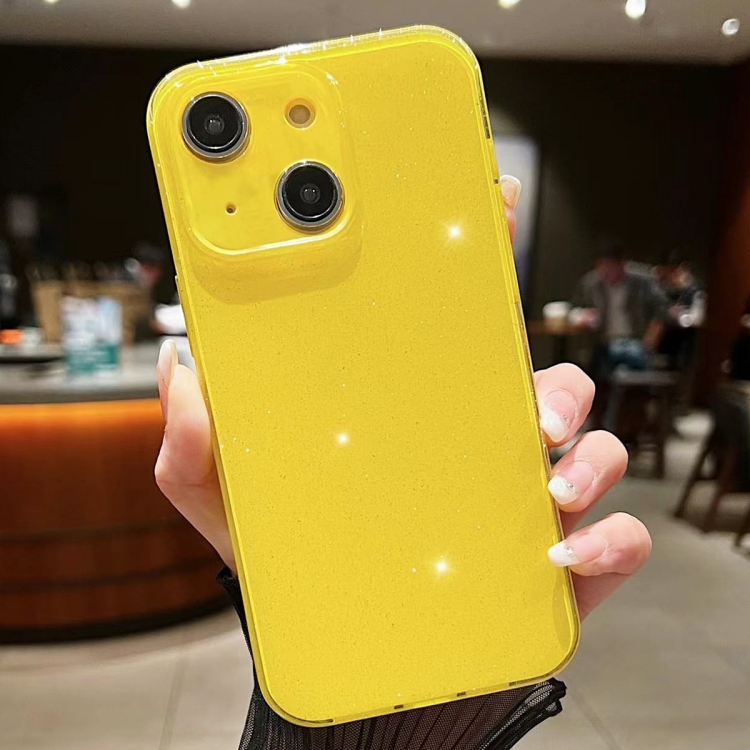 

For iPhone 15 Jelly Glitter Solid Color TPU Phone Case(Yellow)
