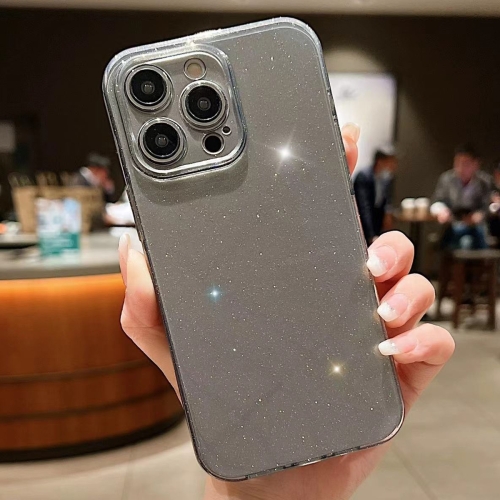 

For iPhone 15 Pro Jelly Glitter Solid Color TPU Phone Case(Gray)
