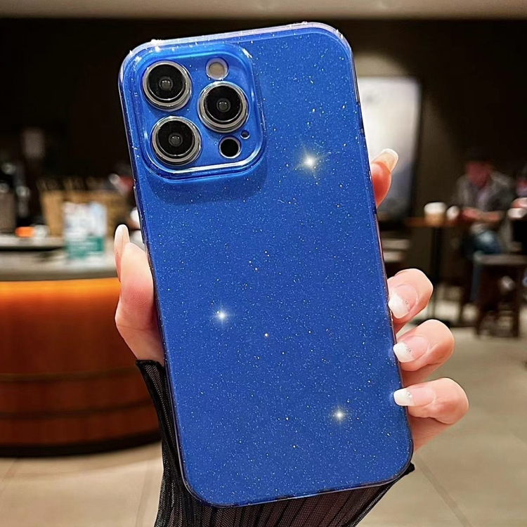 

For iPhone 15 Pro Jelly Glitter Solid Color TPU Phone Case(Dark Blue)