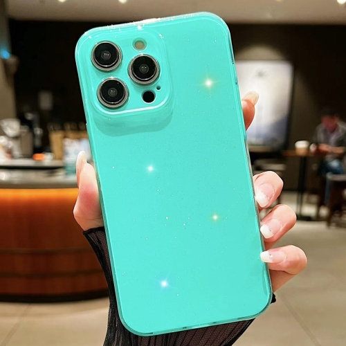 

For iPhone 15 Pro Jelly Glitter Solid Color TPU Phone Case(Green)
