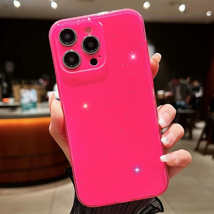 

For iPhone 15 Pro Jelly Glitter Solid Color TPU Phone Case(Rose Red)