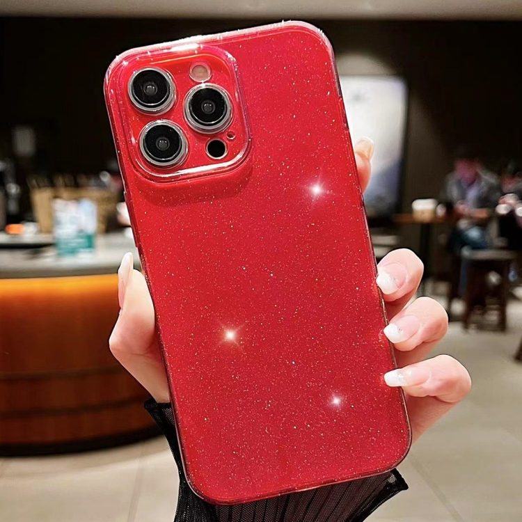 

For iPhone 15 Pro Max Jelly Glitter Solid Color TPU Phone Case(Red)