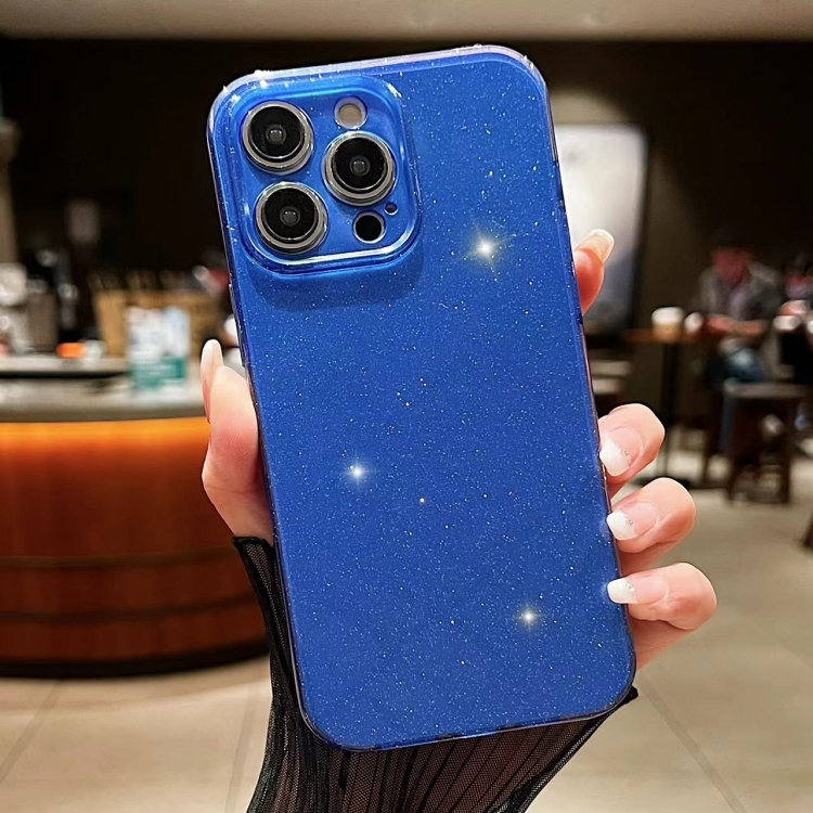 

For iPhone 16 Pro Jelly Glitter Solid Color TPU Phone Case(Dark Blue)