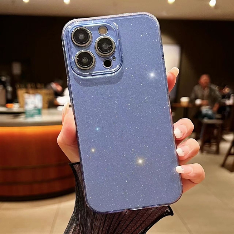 

For iPhone 16 Pro Jelly Glitter Solid Color TPU Phone Case(Blue)