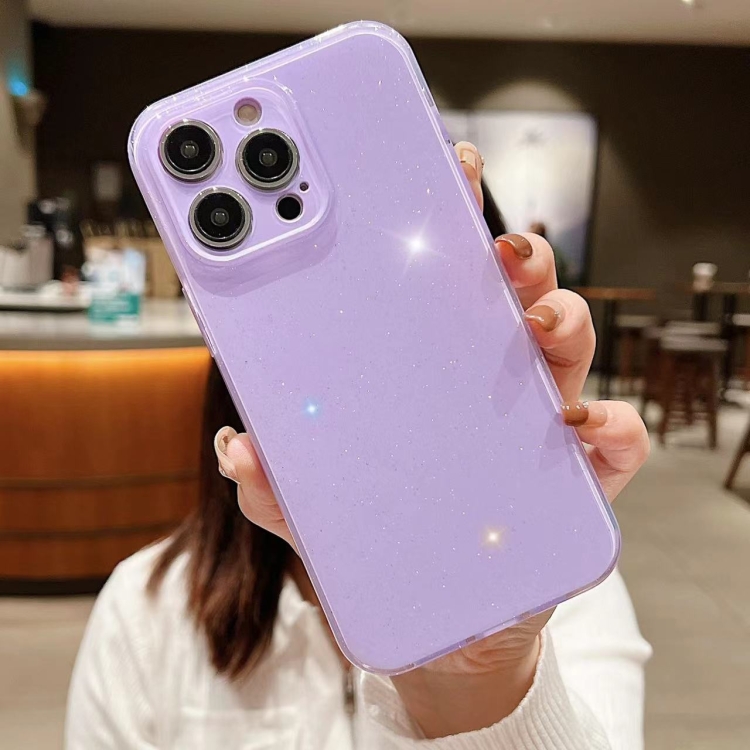 

For iPhone 16 Pro Jelly Glitter Solid Color TPU Phone Case(Purple)