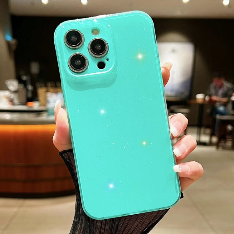 

For iPhone 16 Pro Jelly Glitter Solid Color TPU Phone Case(Green)