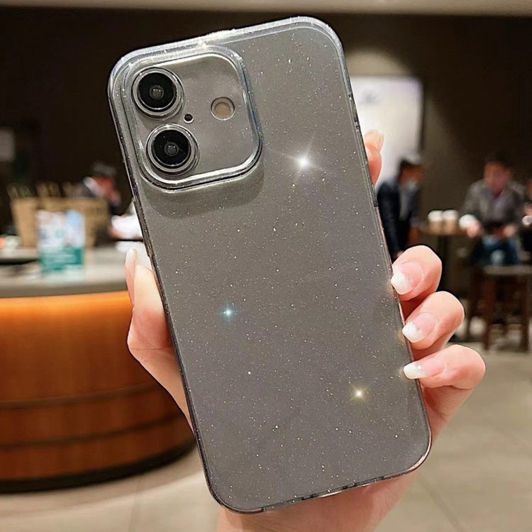 

For iPhone 16 Plus Jelly Glitter Solid Color TPU Phone Case(Gray)