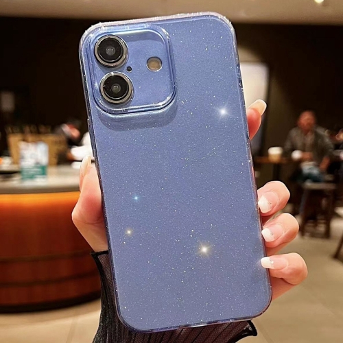 

For iPhone 16 Plus Jelly Glitter Solid Color TPU Phone Case(Blue)