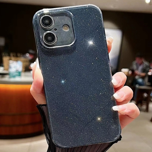 

For iPhone 16 Jelly Glitter Solid Color TPU Phone Case(Black)