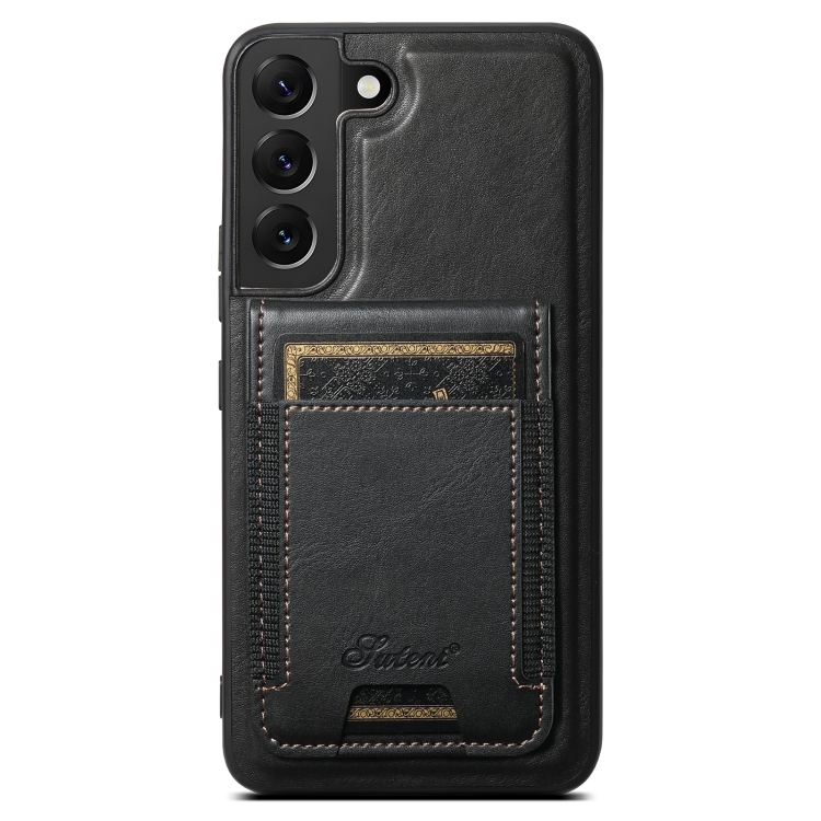 

For Samsung Galaxy S23 5G Suteni H17 Oil Eax Leather MagSafe Detachable Wallet Phone Case(Black)