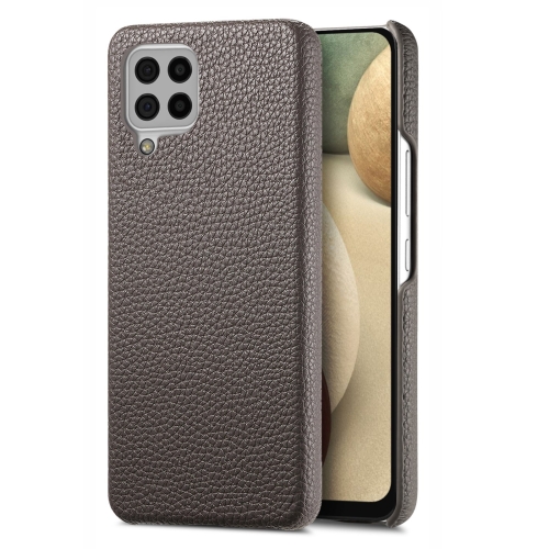 

For Samsung Galaxy A12 5G Litchi Oil Edge Leather Back Phone Case(Grey)