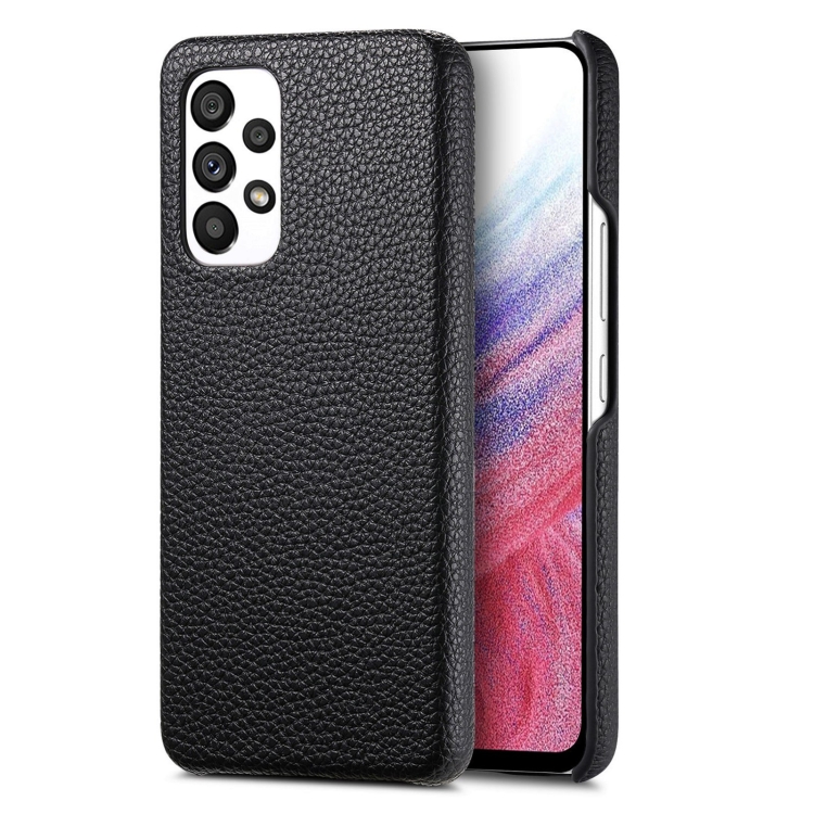

For Samsung Galaxy A53 5G Litchi Oil Edge Leather Back Phone Case(Black)