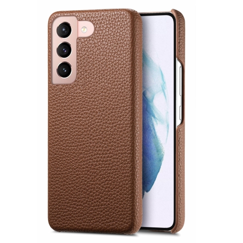 

For Samsung Galaxy S21+ 5G Litchi Oil Edge Leather Back Phone Case(Brown)