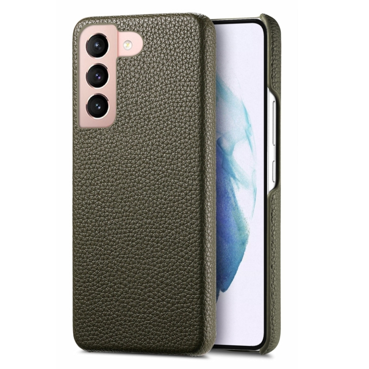 

For Samsung Galaxy S21+ 5G Litchi Oil Edge Leather Back Phone Case(Green)