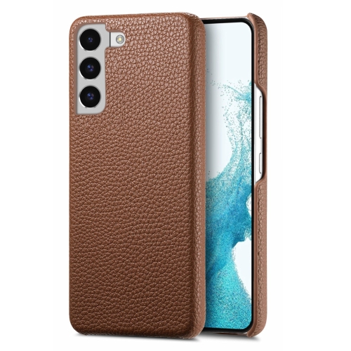 For Samsung Galaxy S22+ 5G Litchi Oil Edge Leather Back Phone Case(Brown)