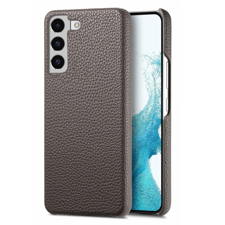 

For Samsung Galaxy S22+ 5G Litchi Oil Edge Leather Back Phone Case(Grey)