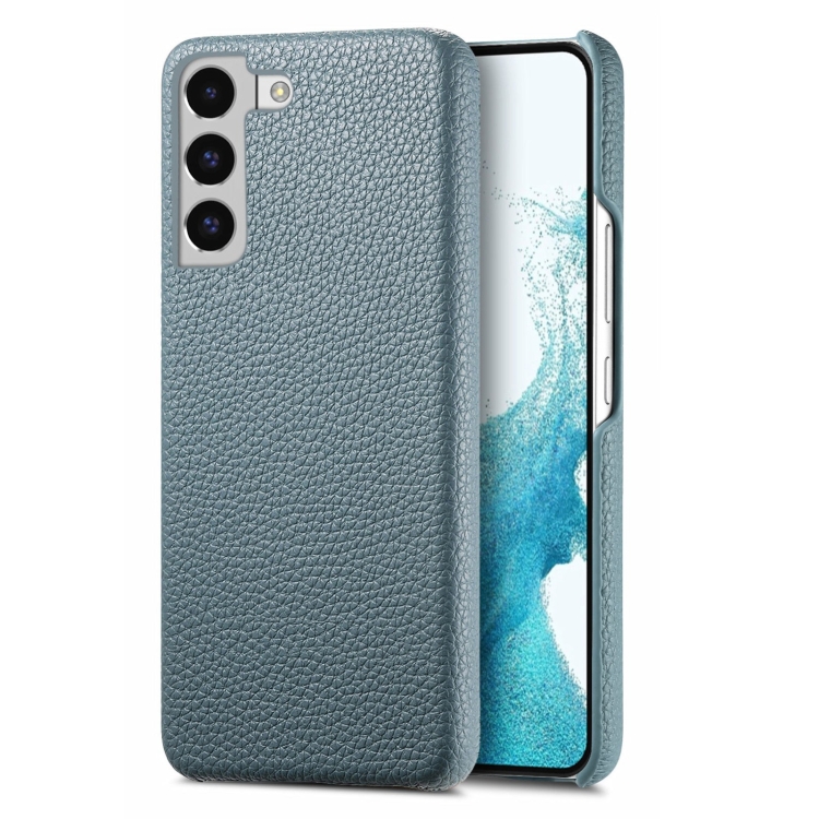 

For Samsung Galaxy S22+ 5G Litchi Oil Edge Leather Back Phone Case(Blue)