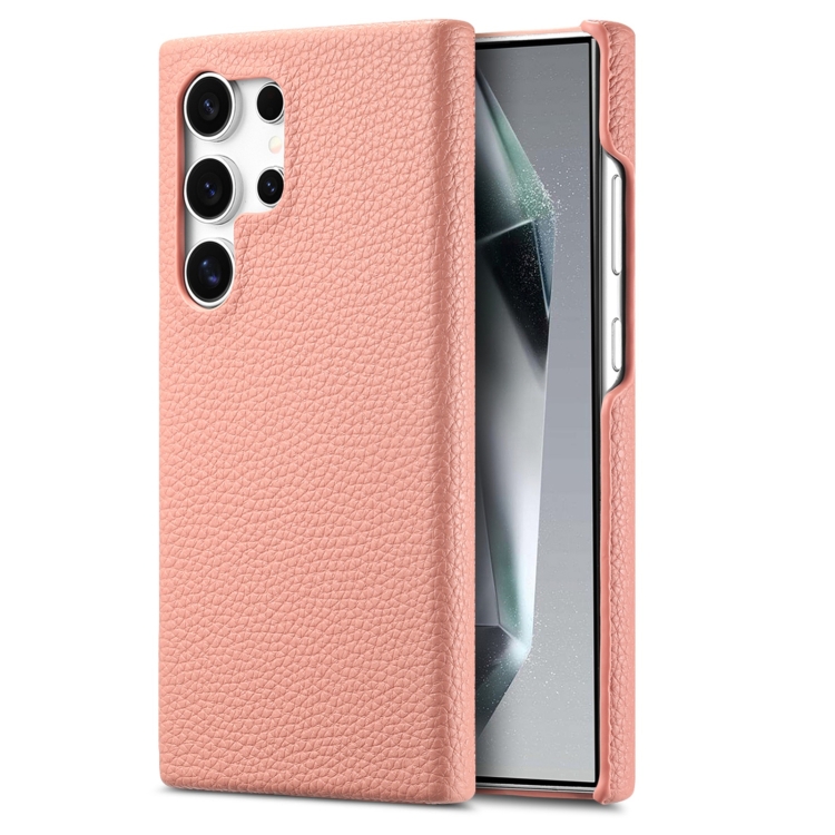 

For Samsung Galaxy S23 Ultra 5G Litchi Oil Edge Leather Back Phone Case(Pink)