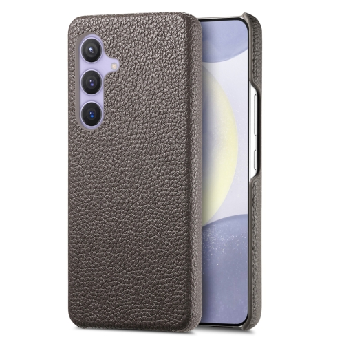 

For Samsung Galaxy S24 5G Litchi Oil Edge Leather Back Phone Case(Grey)