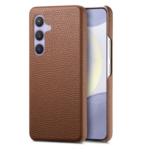 

For Samsung Galaxy S24+ 5G Litchi Oil Edge Leather Back Phone Case(Brown)