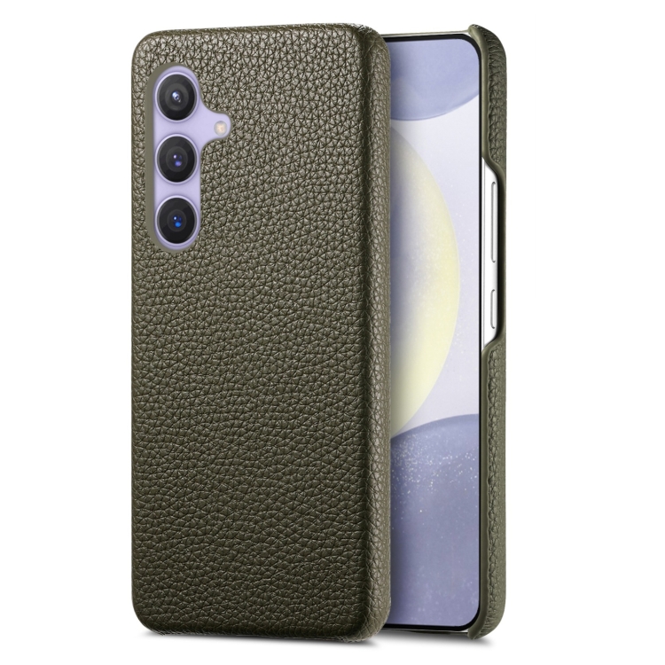 

For Samsung Galaxy S24+ 5G Litchi Oil Edge Leather Back Phone Case(Green)