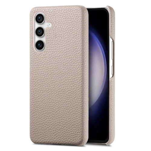 

For Samsung Galaxy S23 FE 5G Litchi Oil Edge Leather Back Phone Case(Khaki)