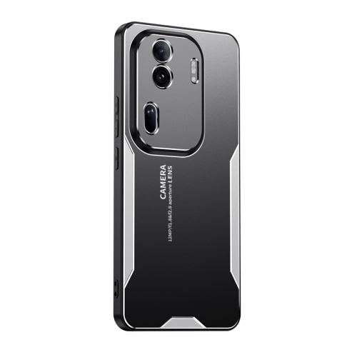 

For OPPO Reno11 Pro Global Blade Series TPU Hybrid Metal Phone Case(Silver)